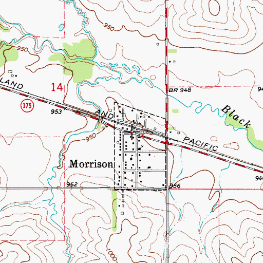 Topographic Map of Morrison, IA
