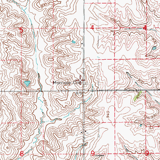 Topographic Map of Morrison Cemetery, IA