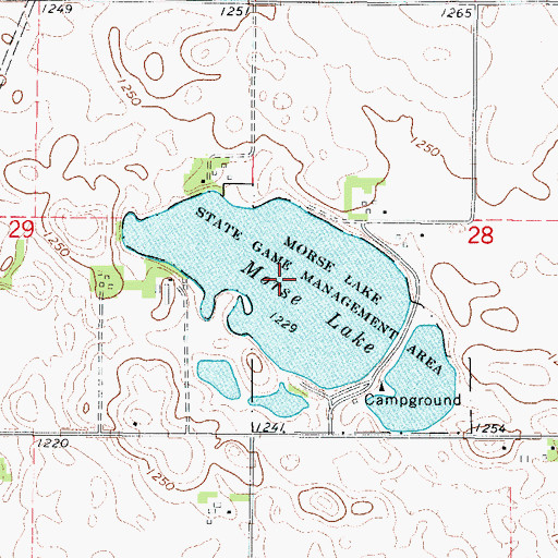 Topographic Map of Morse Lake, IA