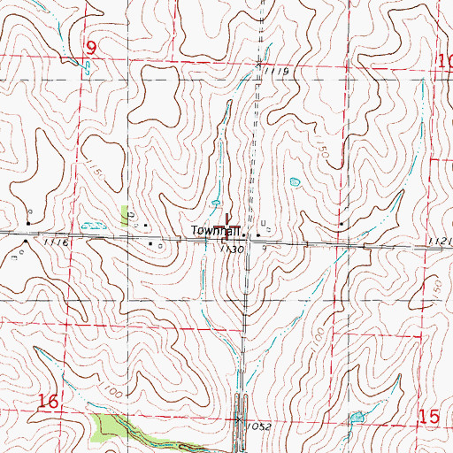Topographic Map of Morton Township Community Building, IA