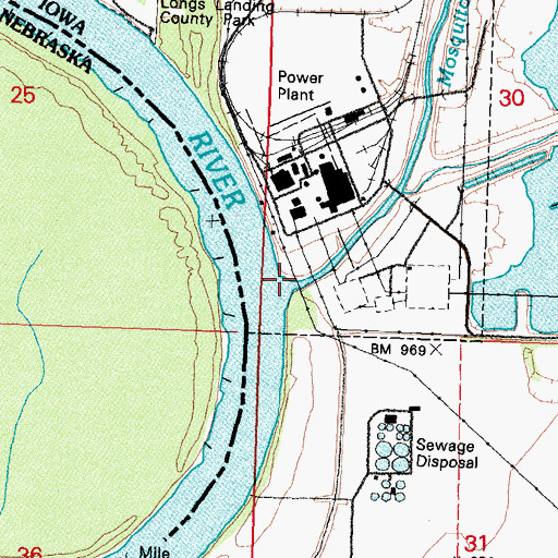 Topographic Map of Mosquito Creek, IA
