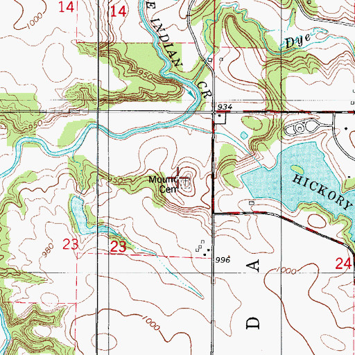 Topographic Map of Mound Cemetery, IA