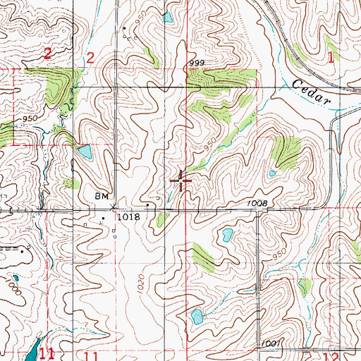 Topographic Map of Mound School, IA