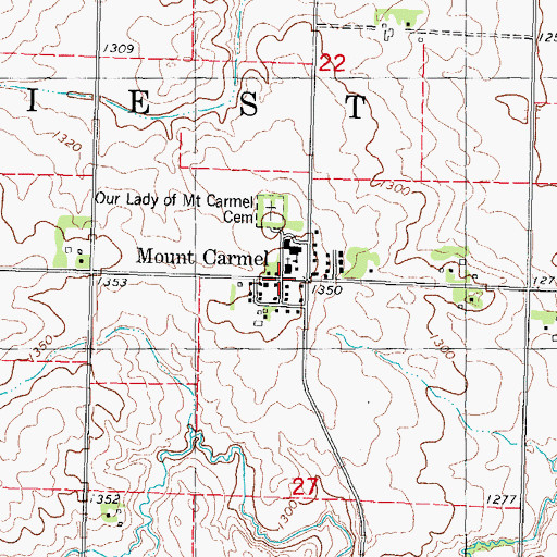 Topographic Map of Mount Carmel, IA