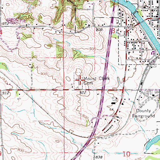 Topographic Map of Mount Clark Cemetery, IA