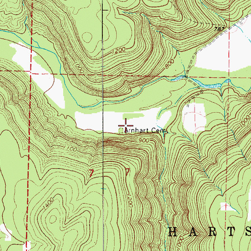 Topographic Map of Arnhart Cemetery, AR