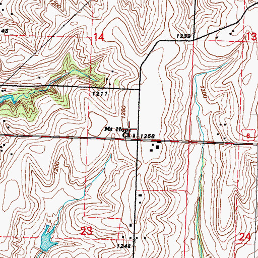 Topographic Map of Mount Hope Church, IA