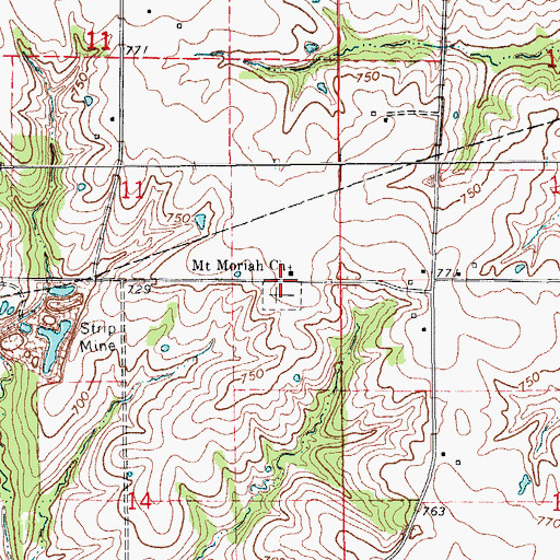 Topographic Map of Mount Moriah Church, IA