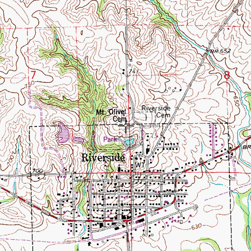 Topographic Map of Mount Olivet Cemetery, IA