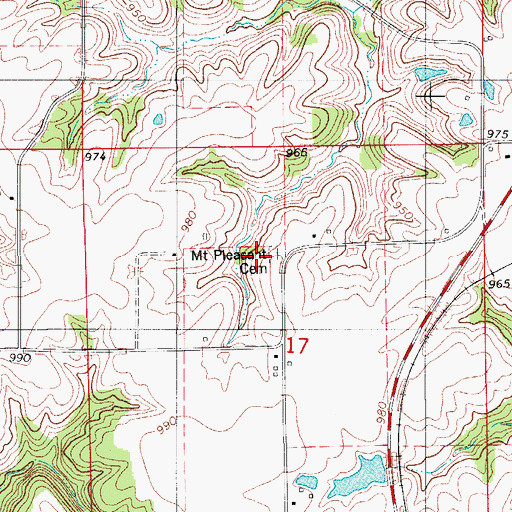 Topographic Map of Mount Pleasant Church, IA