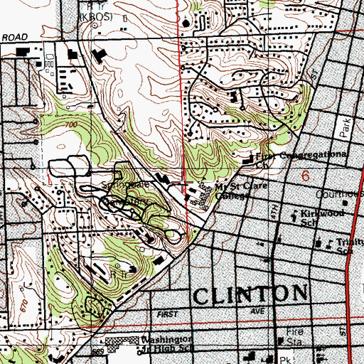 Topographic Map of Ashford University - Clinton Campus, IA