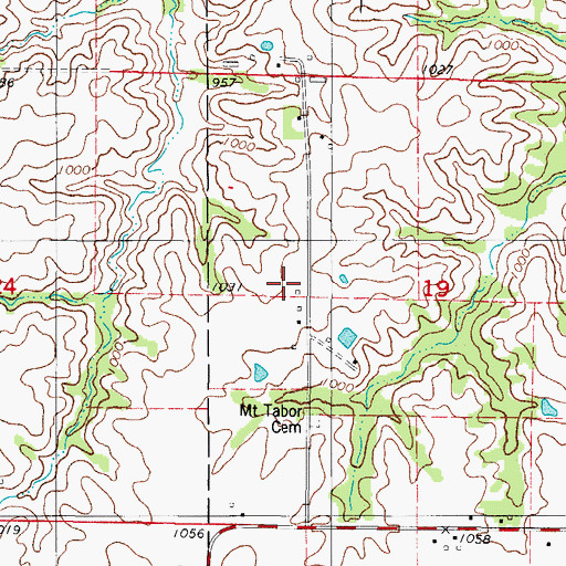 Topographic Map of Mount Tabor Church, IA