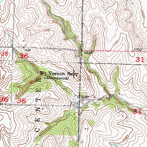 Topographic Map of Mount Vernon School, IA