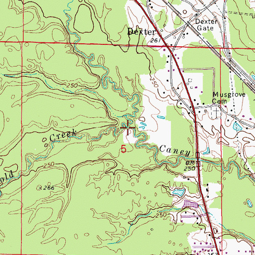 Topographic Map of Arnold Creek, AR