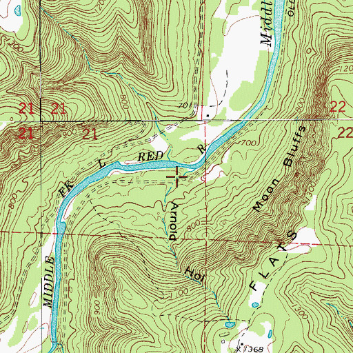 Topographic Map of Arnold Hollow, AR