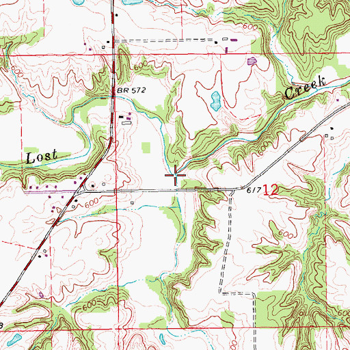 Topographic Map of Mud Creek, IA
