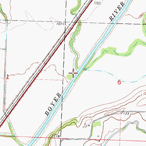 Topographic Map of Mud Creek, IA
