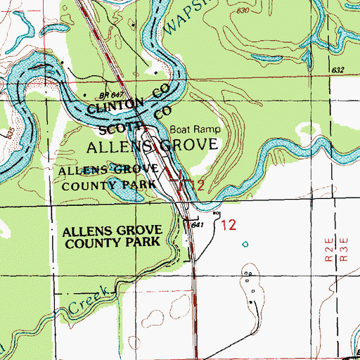Topographic Map of Mud Creek, IA