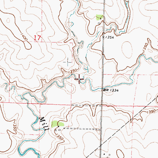 Topographic Map of Mud Creek, IA