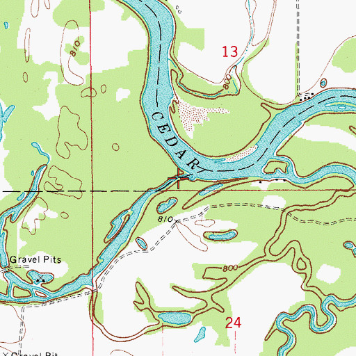 Topographic Map of Mud Creek, IA