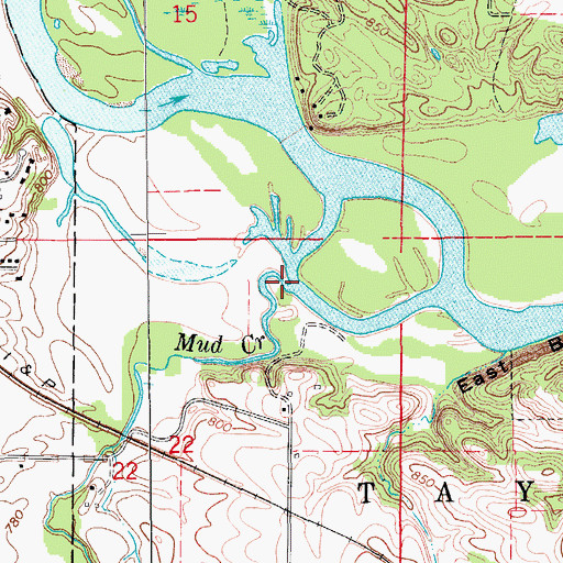 Topographic Map of Mud Creek, IA