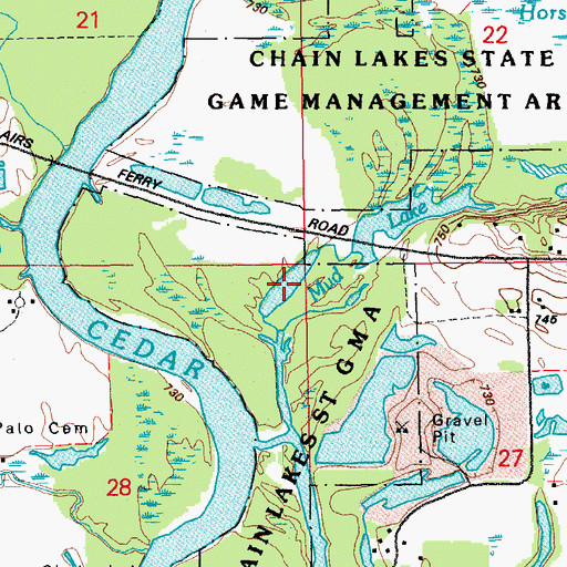 Topographic Map of Mud Lake, IA