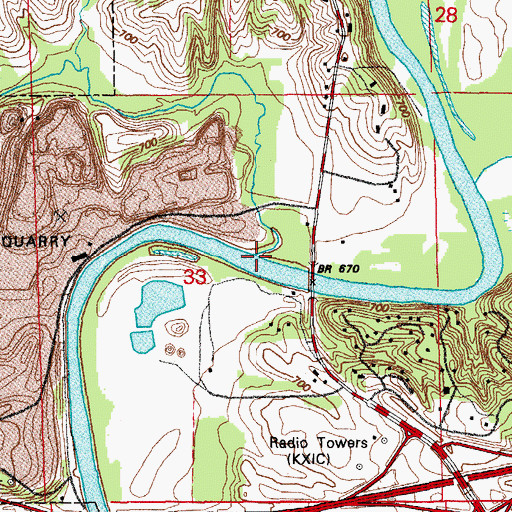 Topographic Map of Muddy Creek, IA