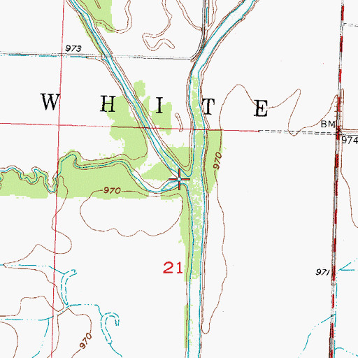 Topographic Map of Mule Creek, IA
