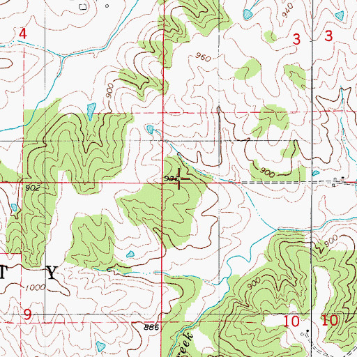 Topographic Map of Mumford School, IA