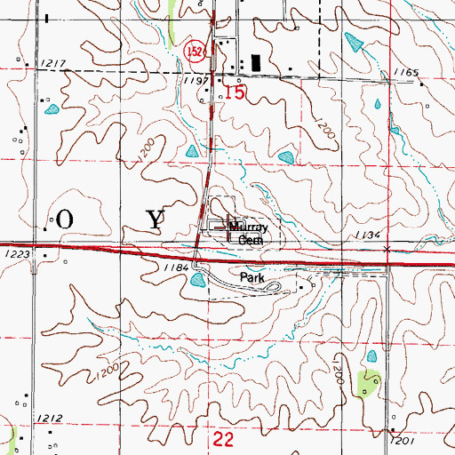 Topographic Map of Murray Cemetery, IA