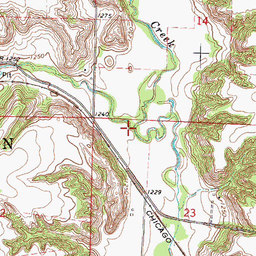 Topographic Map of Murray Creek, IA