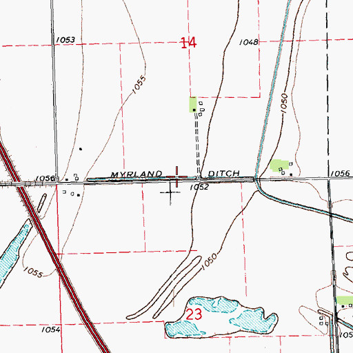Topographic Map of Myrland Ditch, IA
