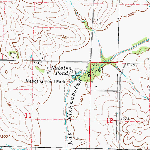 Topographic Map of Nabotna Pond, IA