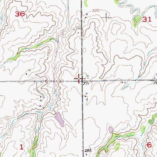 Topographic Map of Nasby School, IA