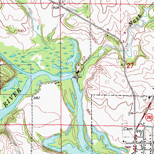 Topographic Map of Nash Creek, IA