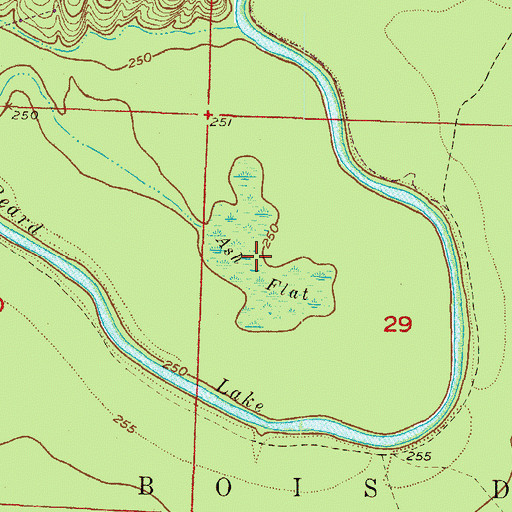 Topographic Map of Ash Flat, AR