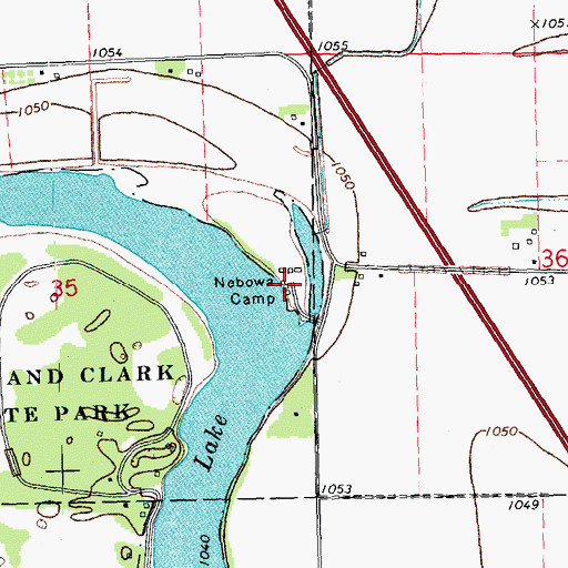 Topographic Map of Nebowa Camp, IA
