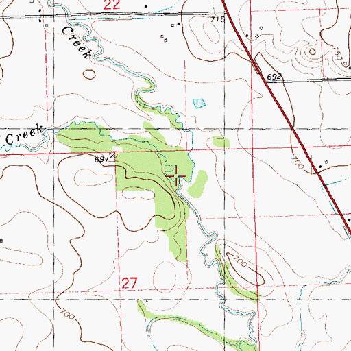 Topographic Map of Negro Creek, IA