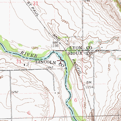 Topographic Map of Nelson Creek, IA