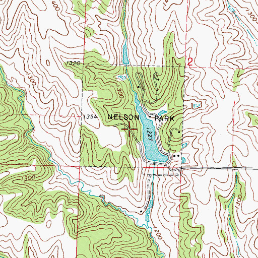 Topographic Map of Nelson Park, IA