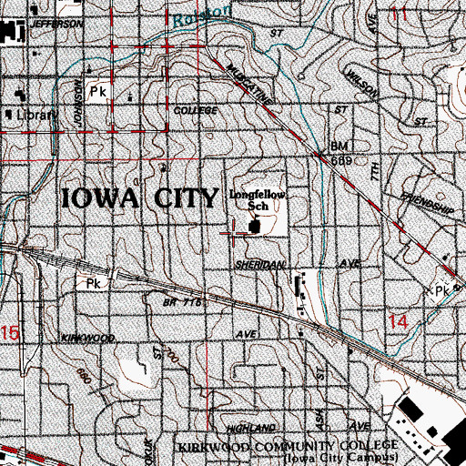 Topographic Map of Nelson School, IA
