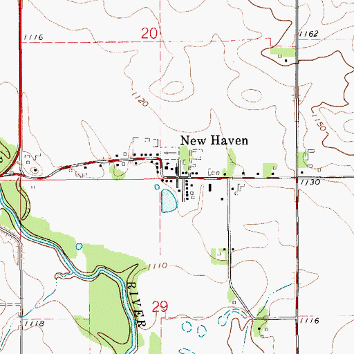 Topographic Map of New Haven, IA