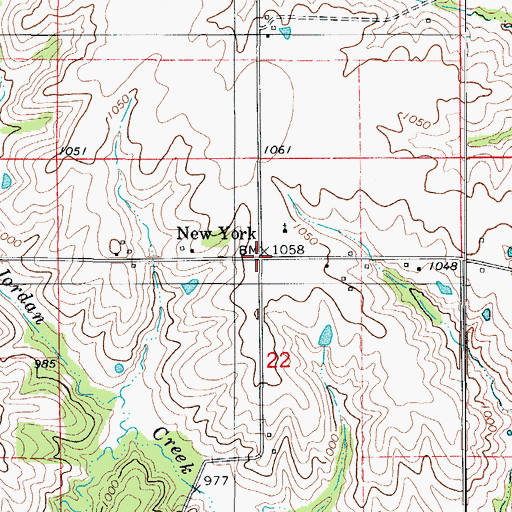Topographic Map of New York, IA
