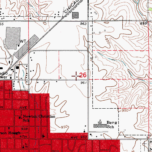 Topographic Map of Newton Christian School, IA