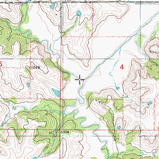 Topographic Map of Ninemile Creek, IA