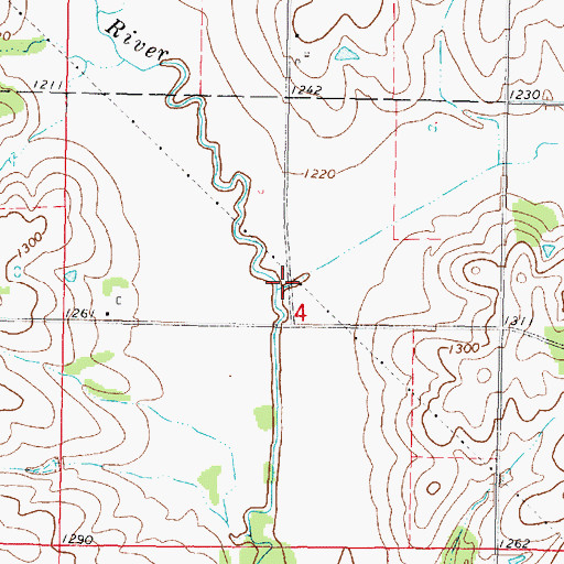 Topographic Map of Ninemile Creek, IA