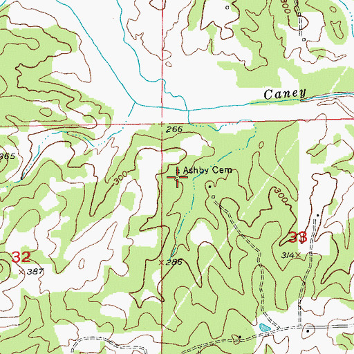 Topographic Map of Ashby Cemetery, AR