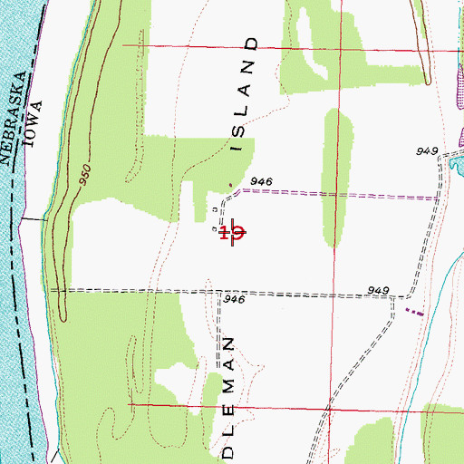 Topographic Map of Noddleman Island, IA