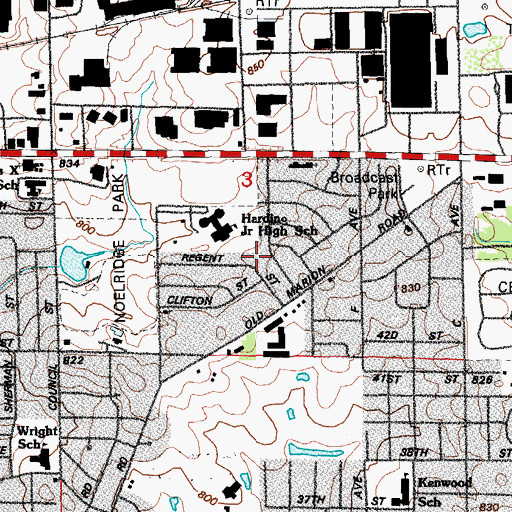 Topographic Map of Summit Schools, IA