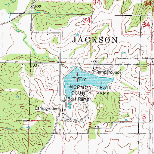Topographic Map of Normon Trail Lake, IA